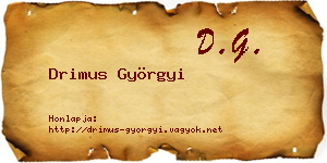 Drimus Györgyi névjegykártya