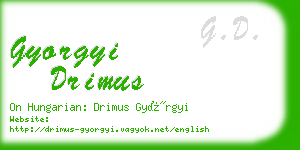 gyorgyi drimus business card